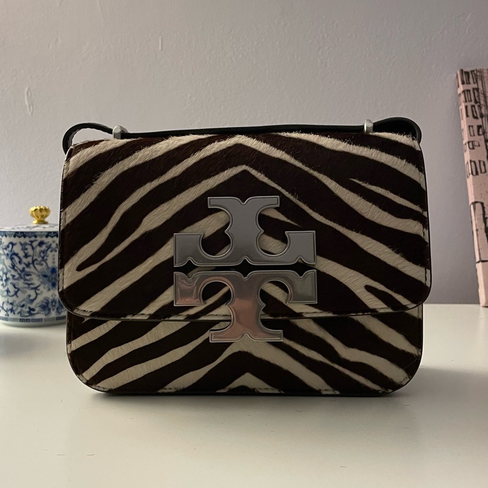 Tory Burch Eleanor Crossbody Bag in zebra printed hair calf
